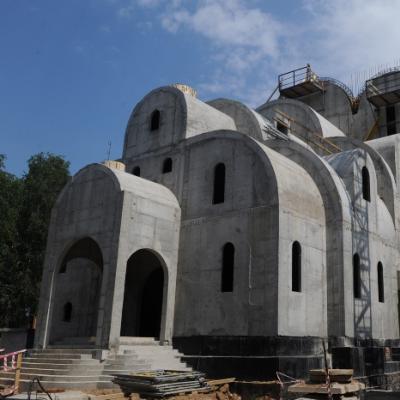 The Temple of the Blessed Matrona of Moscow is being built on Sophia Kovalevskaya Street. Father Dimitri, the Temple of Matrona Sophia Kovalevskaya